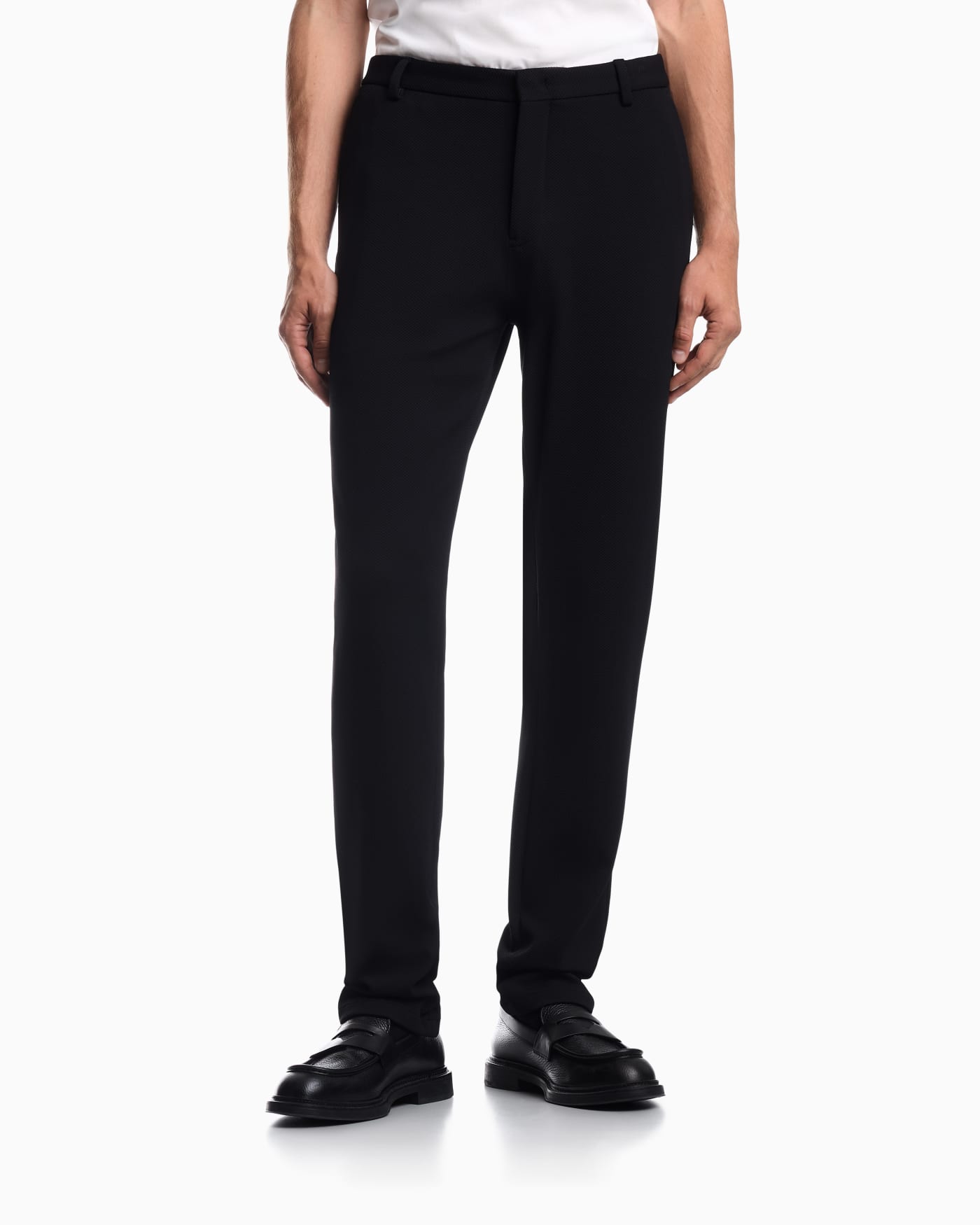 Trousers in techno jersey pique