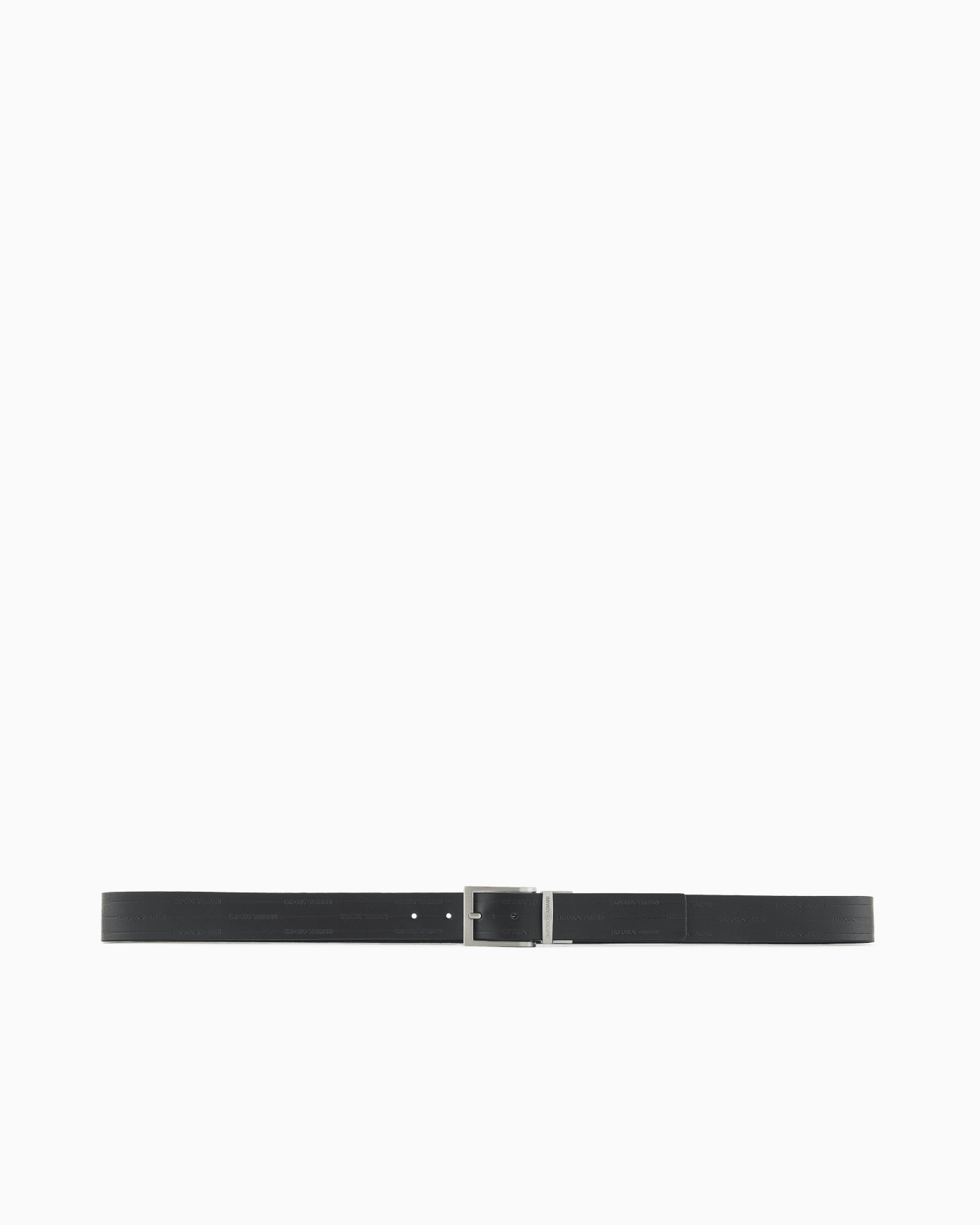 Reversible leather belt with embossed logo