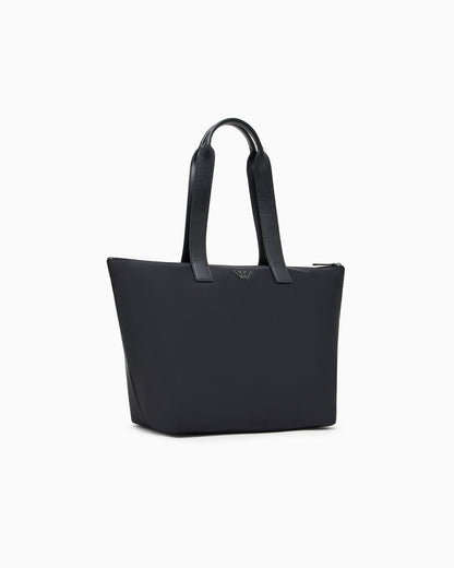 Recycled nylon tote bag with pouch man