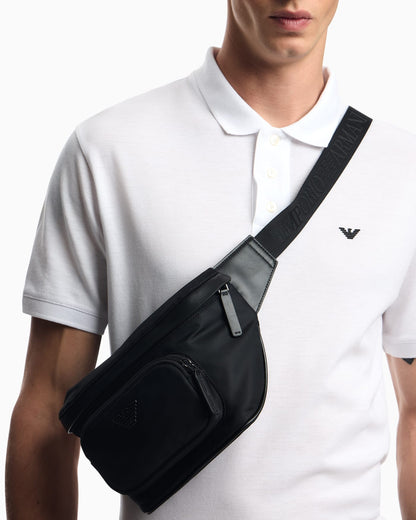 Lightweight recycled crossbody bag for man