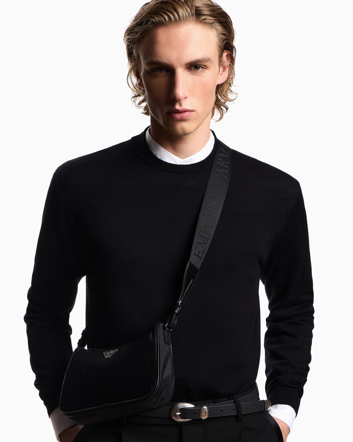 Recycled nylon shoulder bag unisex