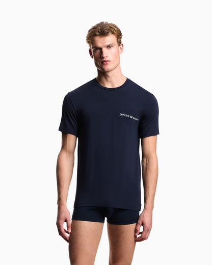 Two-pack of loungewear T-shirts in soft-touch viscose