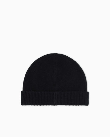 Pure cashmere beanie with ribbed cuff Essential