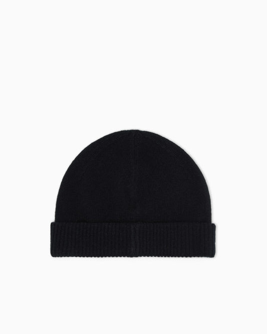 Pure cashmere beanie with ribbed cuff Essential
