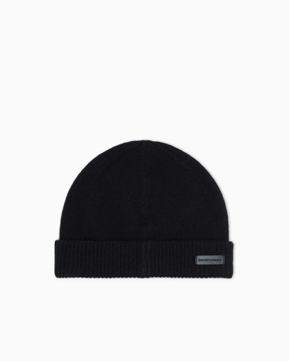 Pure cashmere beanie with ribbed cuff Essential