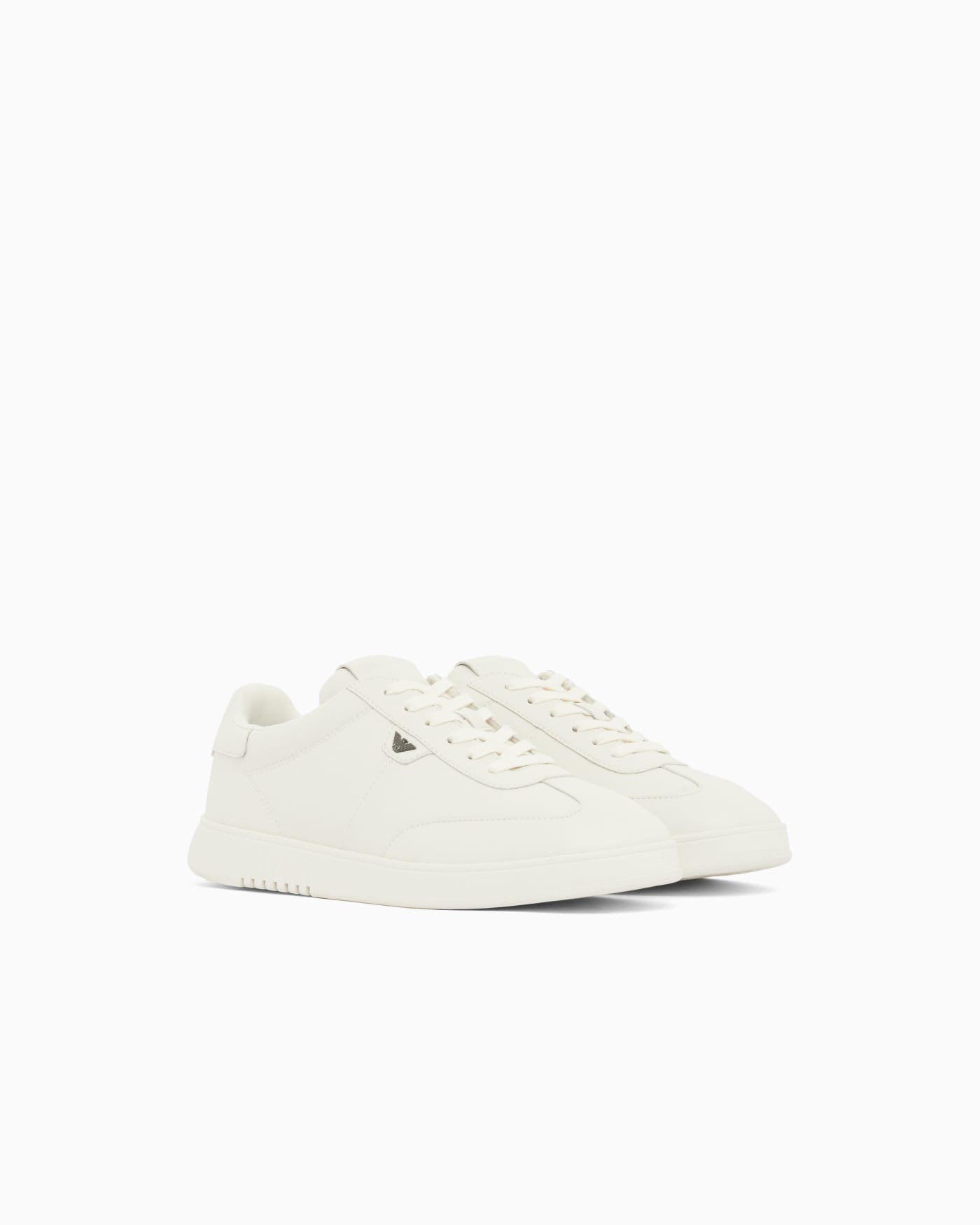 Leather sneakers with eagle plate
