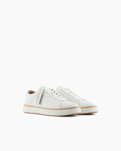 Leather sneakers with a contrasting welt