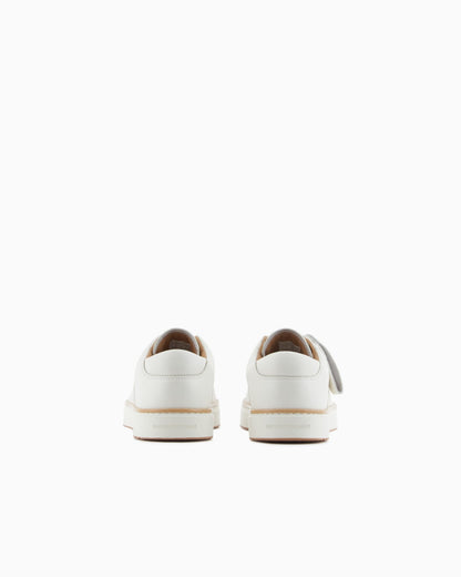 Leather sneakers with a contrasting welt
