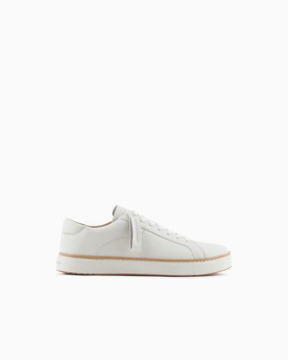 Leather sneakers with a contrasting welt