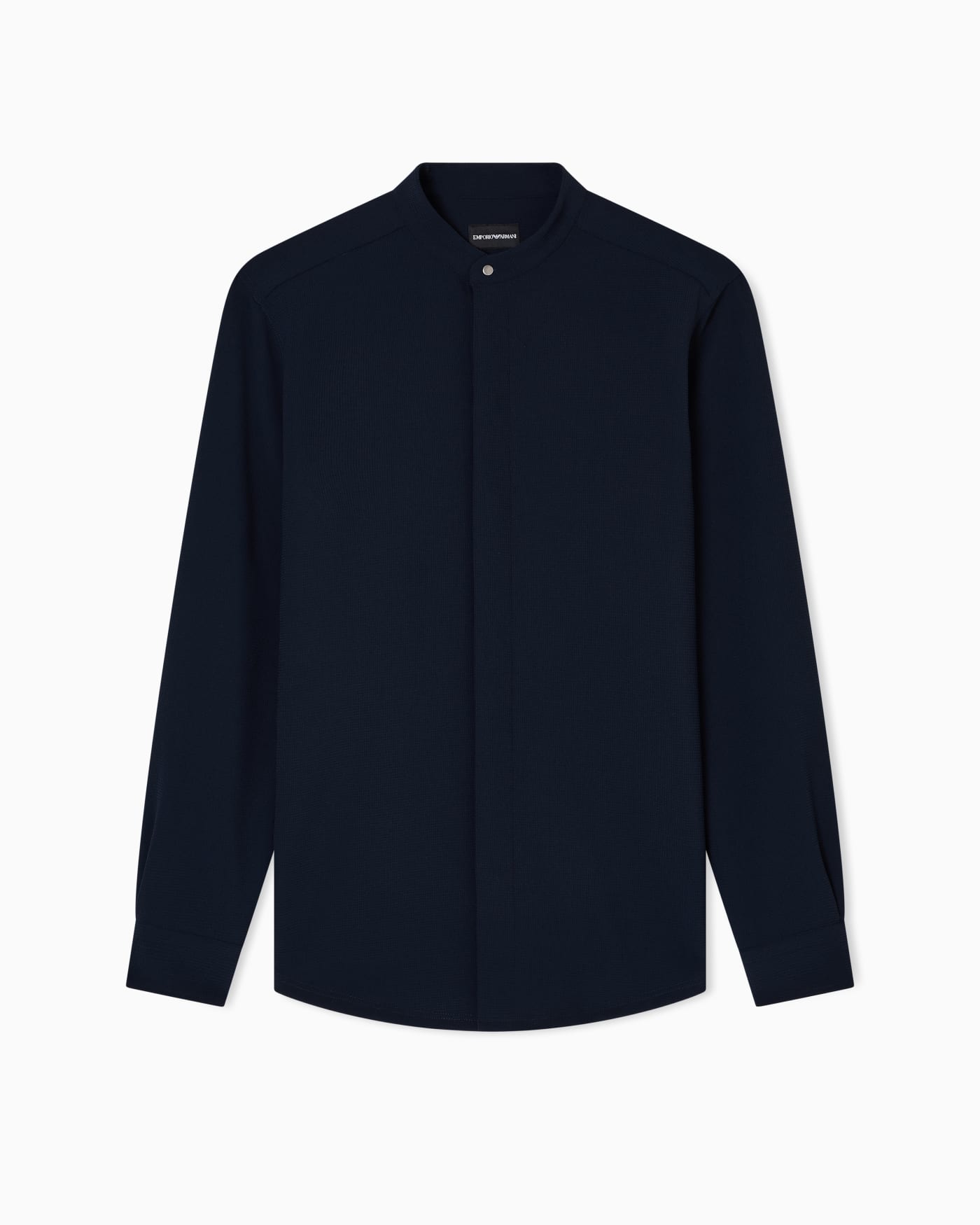 Icon guru-collar shirt in 3D piqué-effect jersey crêpe