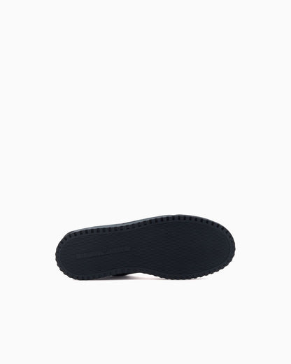 Leather sneakers with oversized EA patch