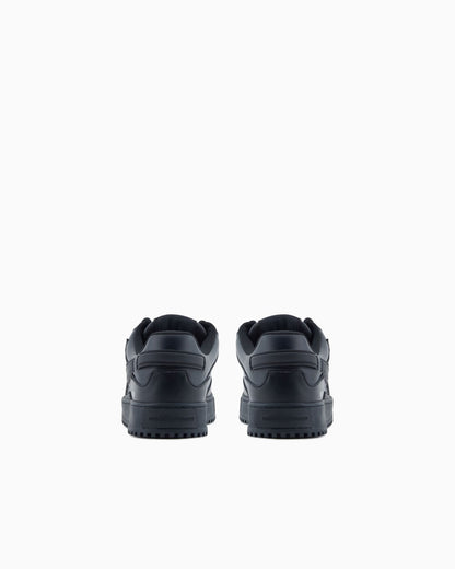 Leather sneakers with oversized EA patch