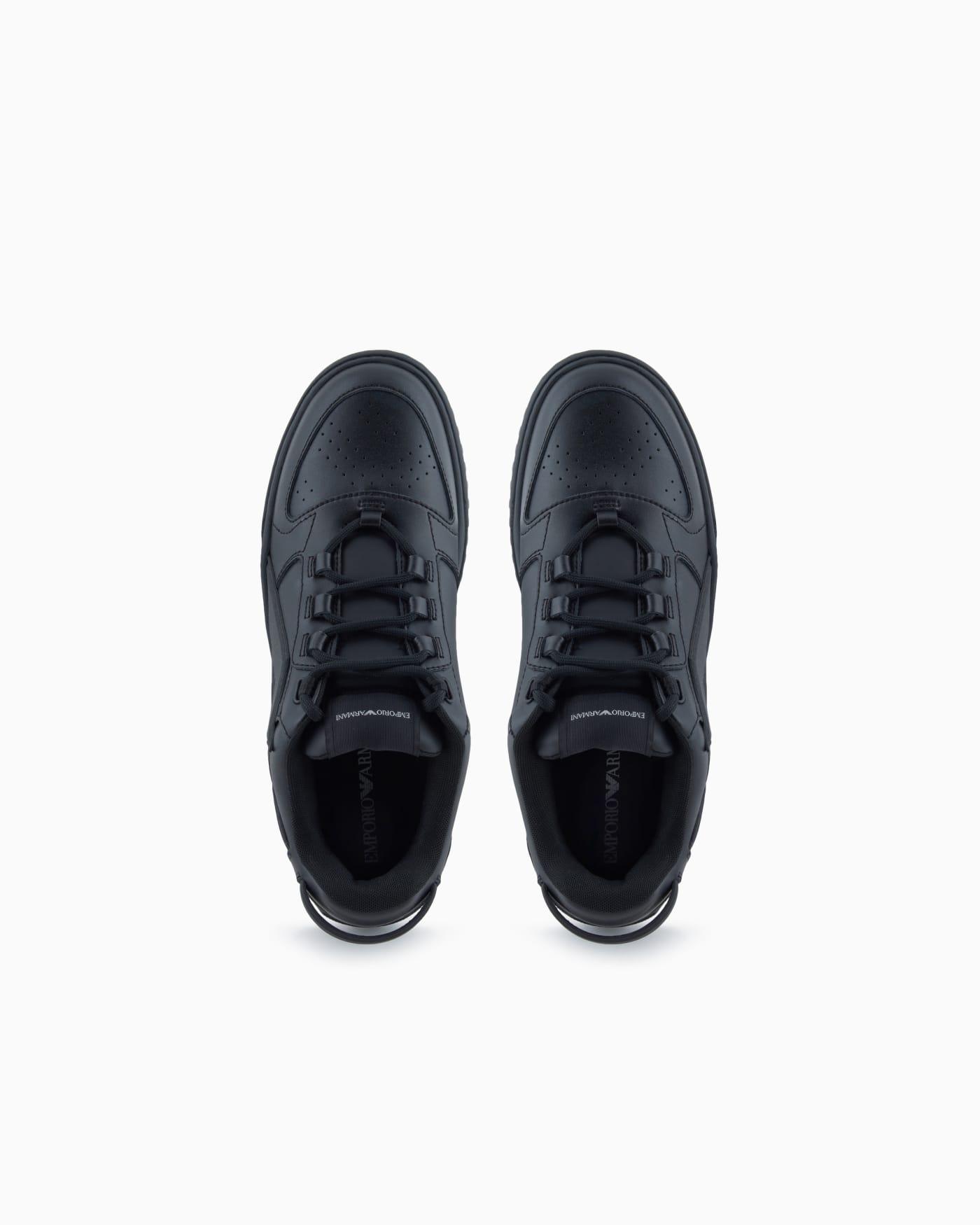 Leather sneakers with oversized EA patch