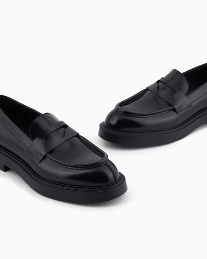 Brushed leather loafers