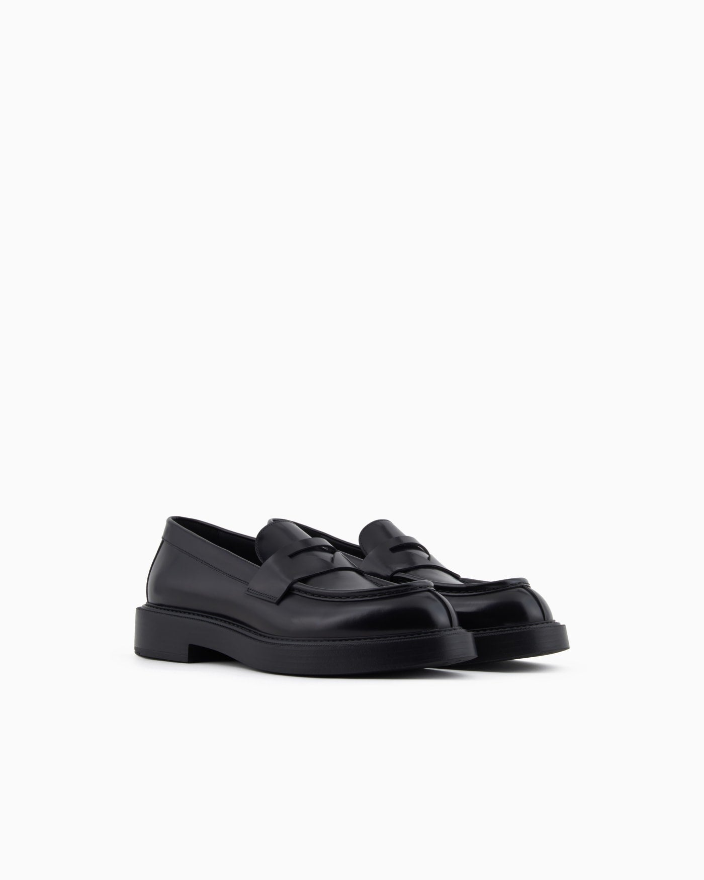 Brushed leather loafers