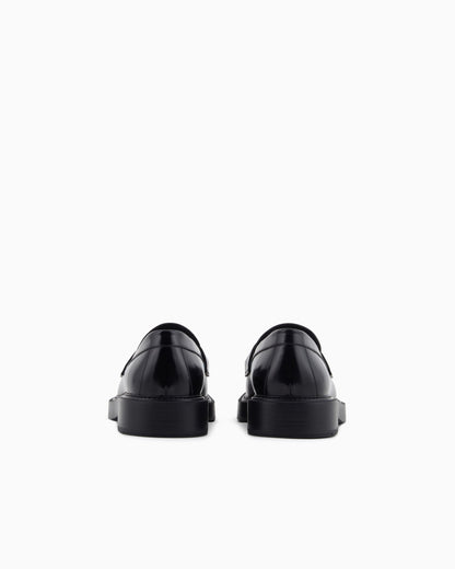 Brushed leather loafers
