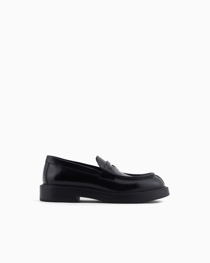 Brushed leather loafers
