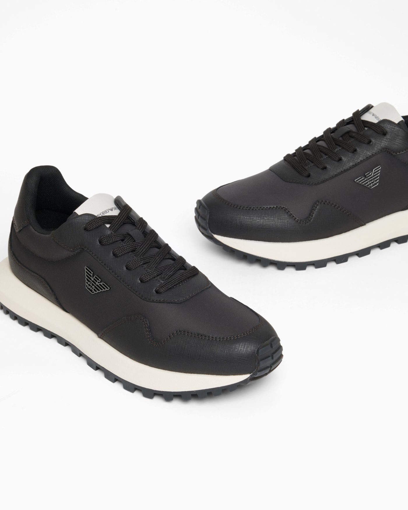 recycled nylon sneakers with regenerated Saffiano details