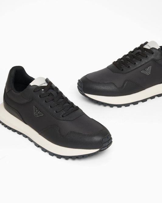 recycled nylon sneakers with regenerated Saffiano details