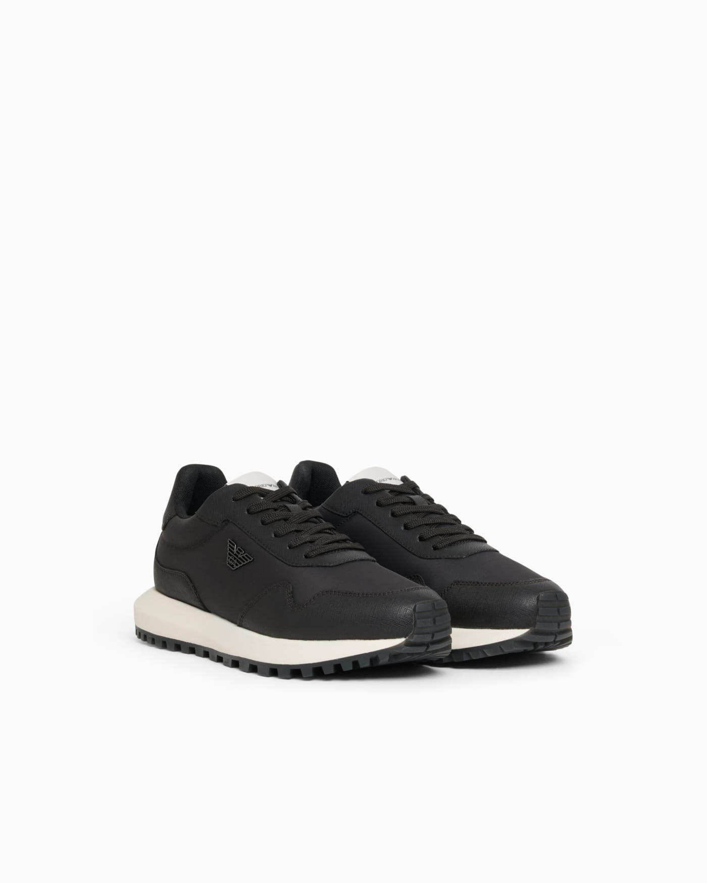 recycled nylon sneakers with regenerated Saffiano details