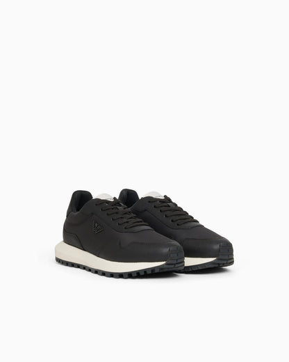 recycled nylon sneakers with regenerated Saffiano details
