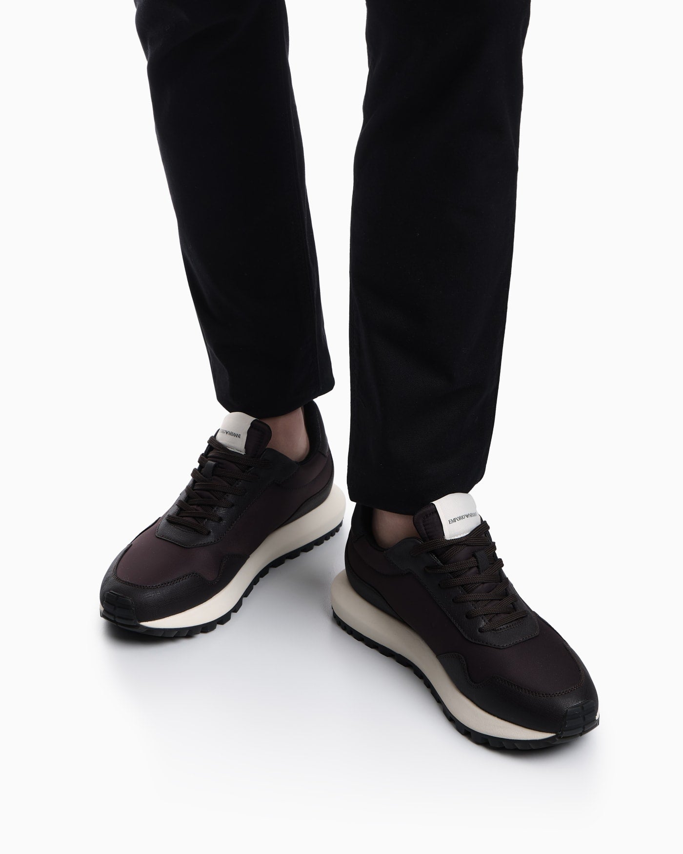 recycled nylon sneakers with regenerated Saffiano details