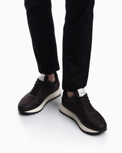 recycled nylon sneakers with regenerated Saffiano details