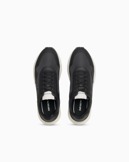 recycled nylon sneakers with regenerated Saffiano details