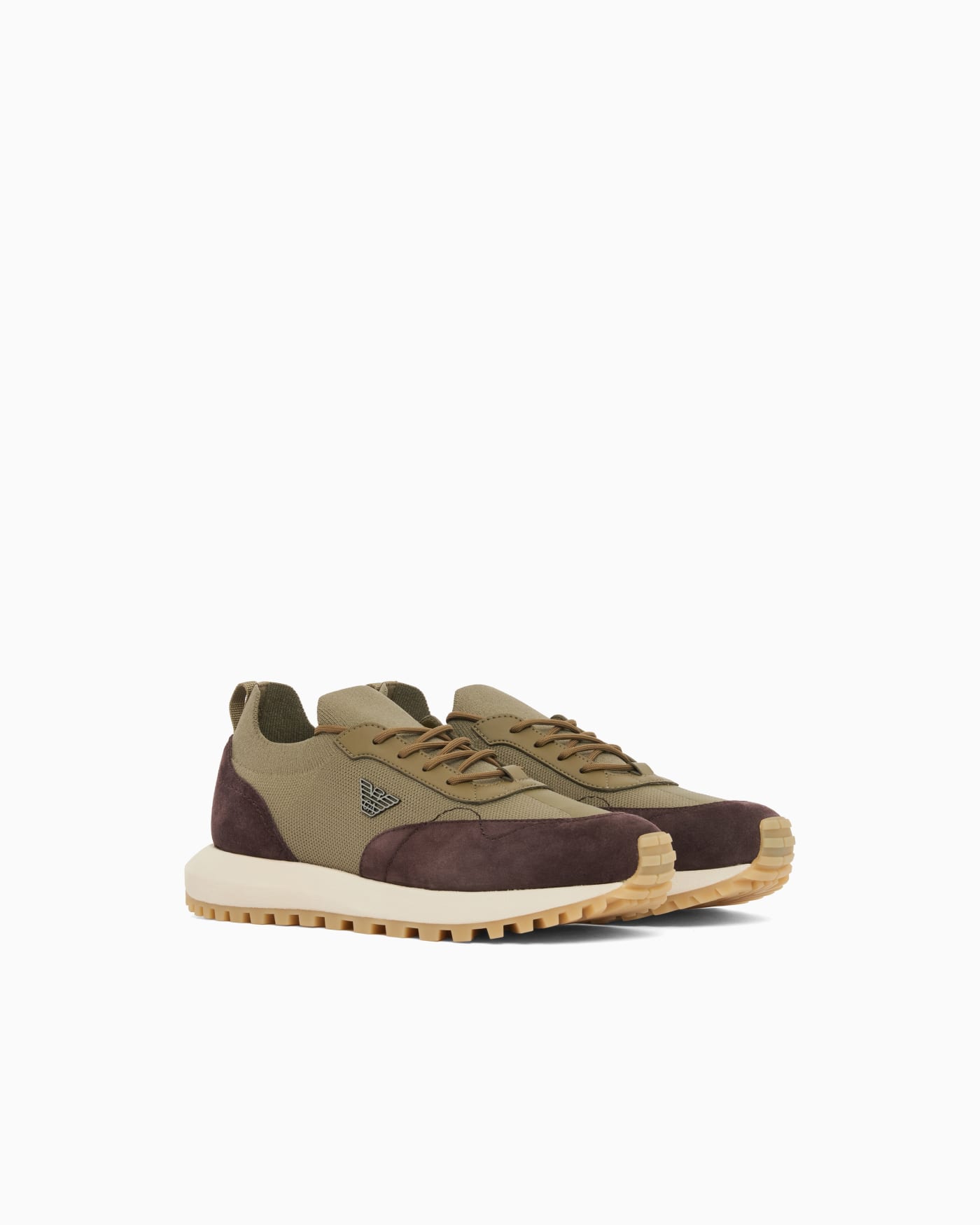 Low-top sneakers in suede and mesh with a rubber sole