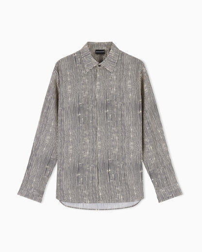 Comfort-fit all-over print Lyocell-blend shirt