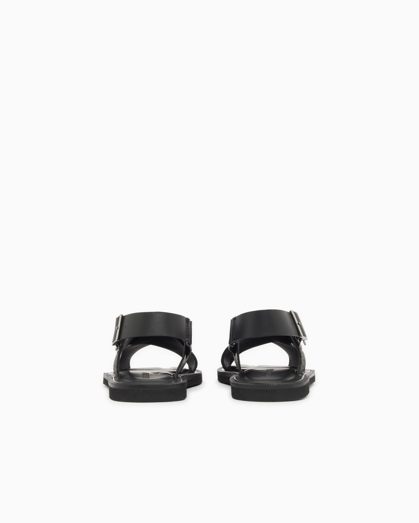 Leather and jacquard cross-over sandals