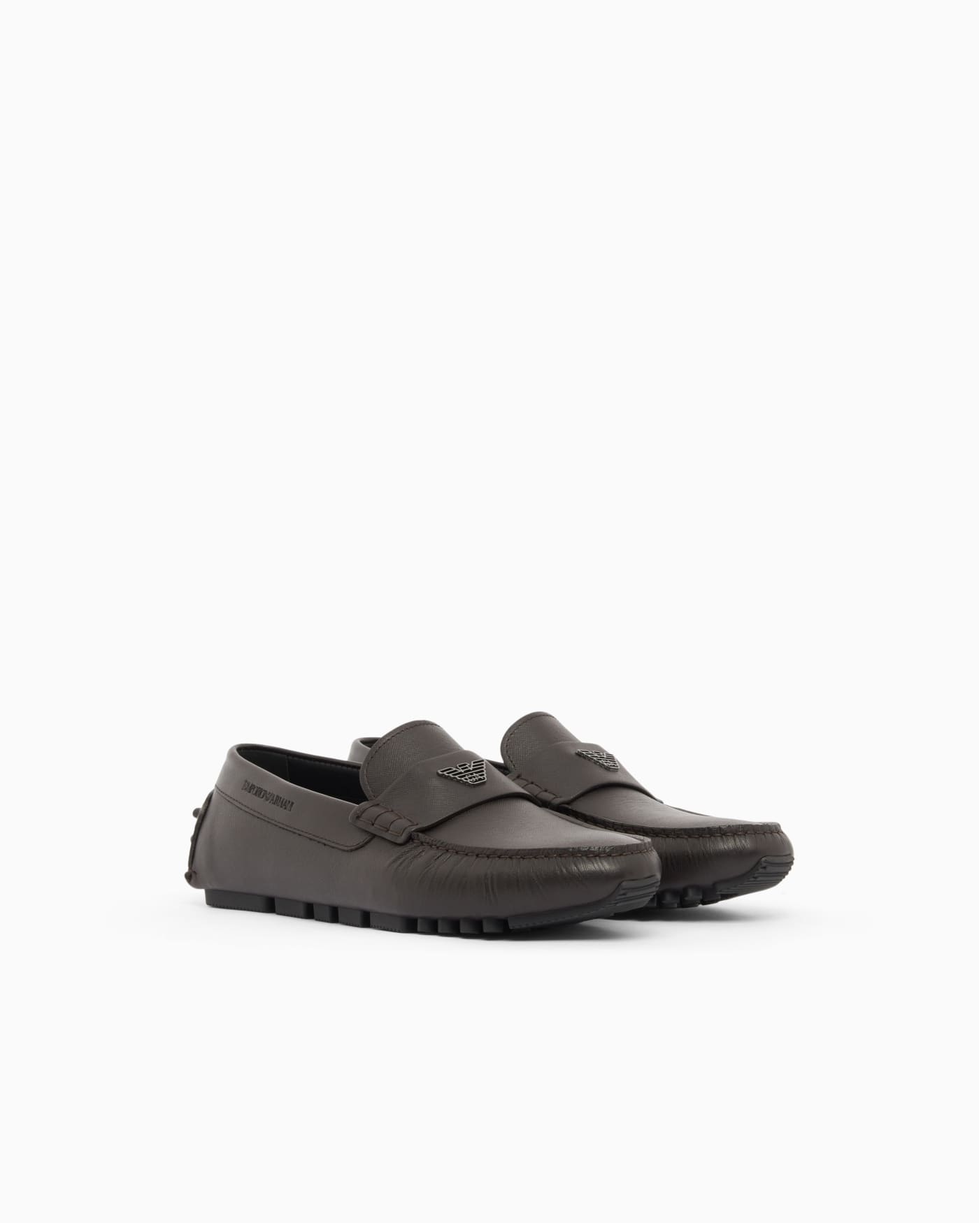 Saffiano leather driving loafers
