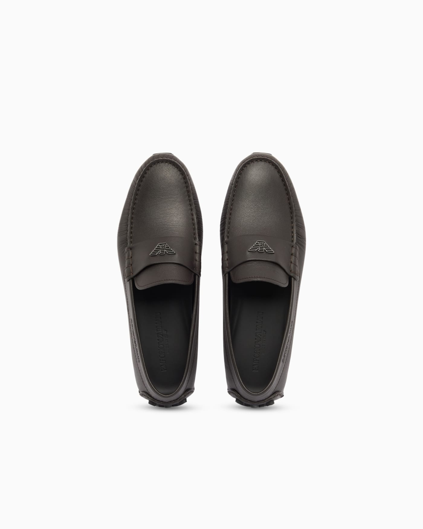 Saffiano leather driving loafers