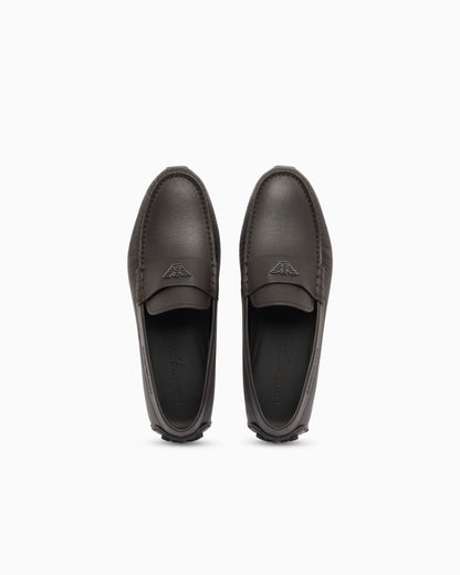 Saffiano leather driving loafers