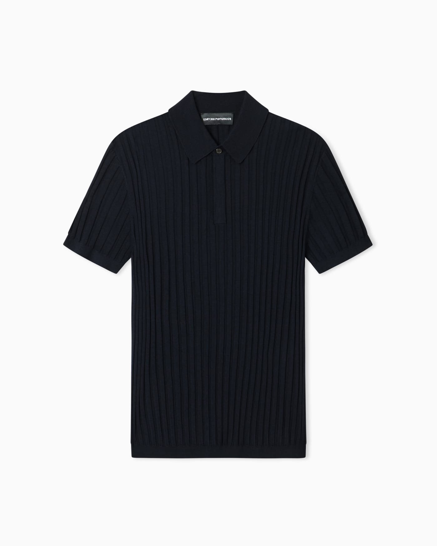 Travel Essential rib knit jacquard polo collar jumper