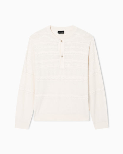 Lyocell-blend, Henley neckline jumper