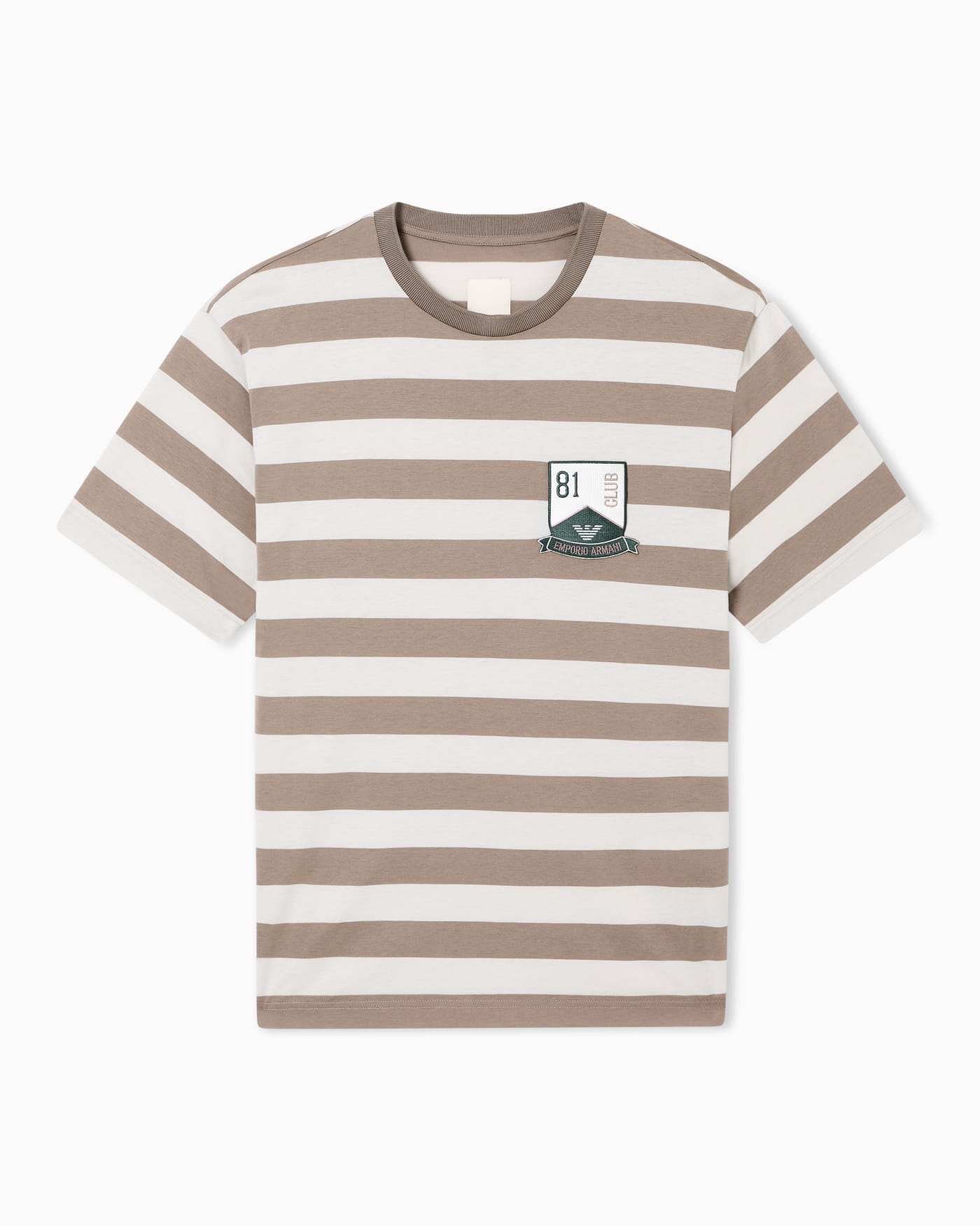 Eagle Club striped jersey T-shirt with patch