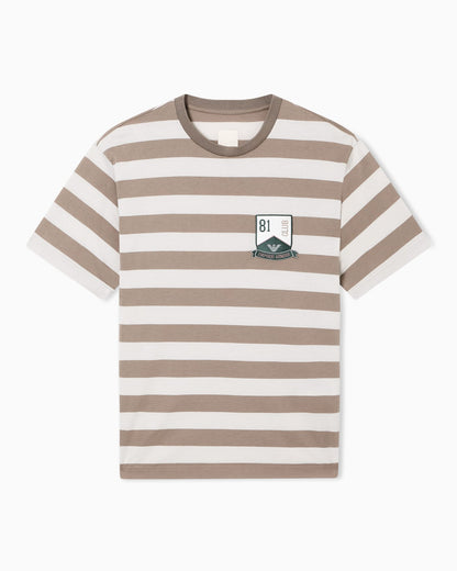 Eagle Club striped jersey T-shirt with patch