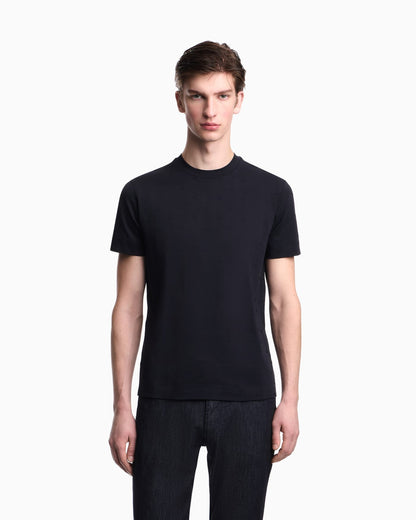 Slim-fit T-shirt in all-over micro-eagle jacquard jersey