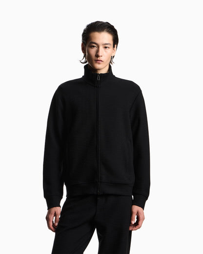 Full zip sweatshirt in jacquard jersey Essential