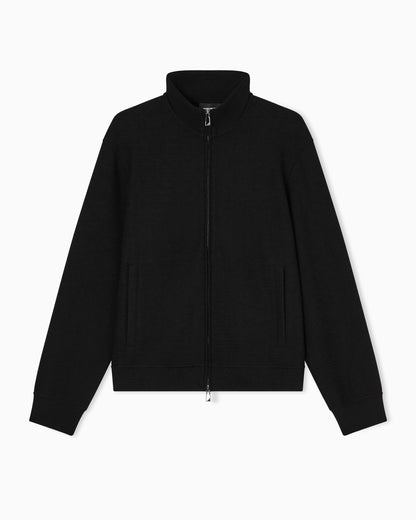 Full zip sweatshirt in jacquard jersey Essential