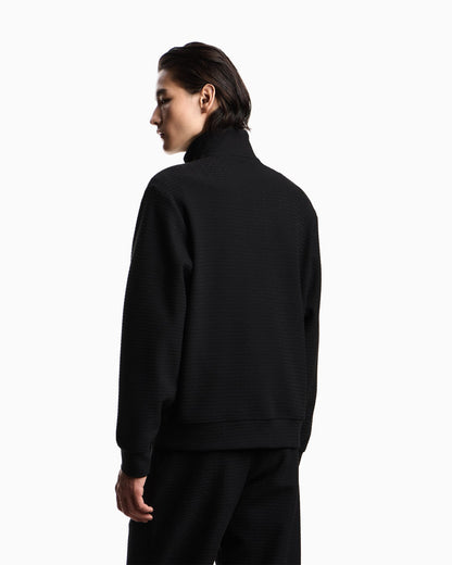 Full zip sweatshirt in jacquard jersey Essential