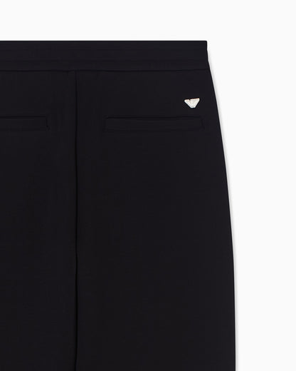 Double jersey trousers with ribs