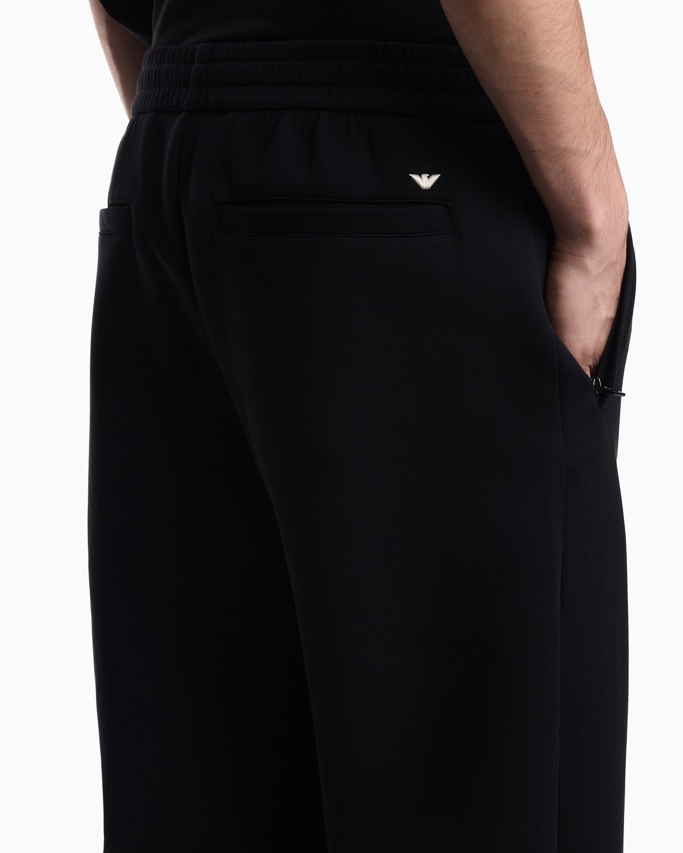 Double jersey trousers with ribs