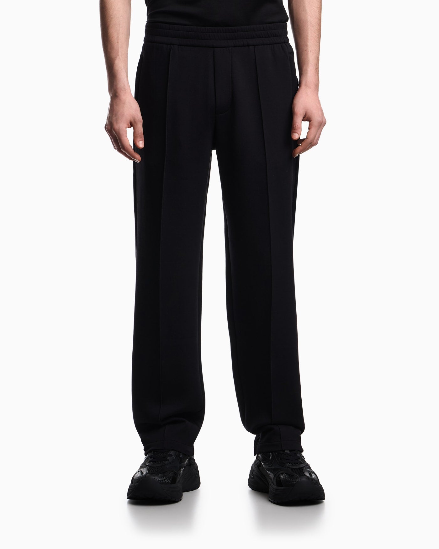 Double jersey trousers with ribs