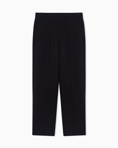 Double jersey trousers with ribs
