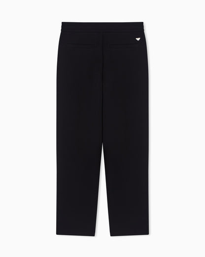 Double jersey trousers with ribs