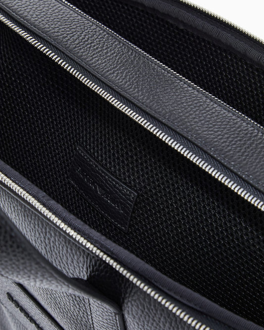 business bag in tumbled leather