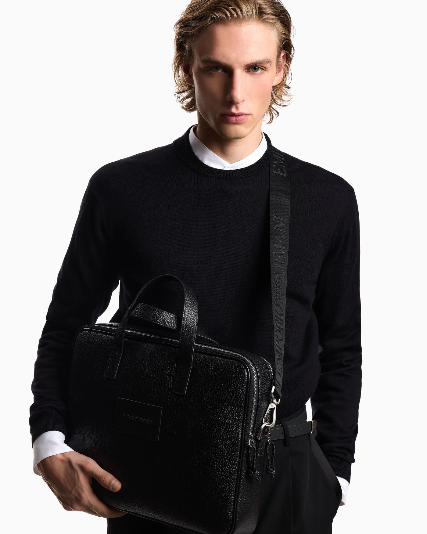 business bag in tumbled leather