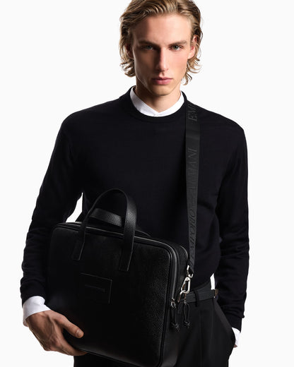 business bag in tumbled leather